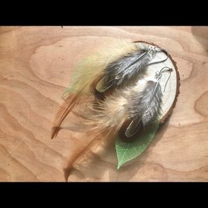 Fairy earrings - leaf and feather earrings (sterling silver hooks)